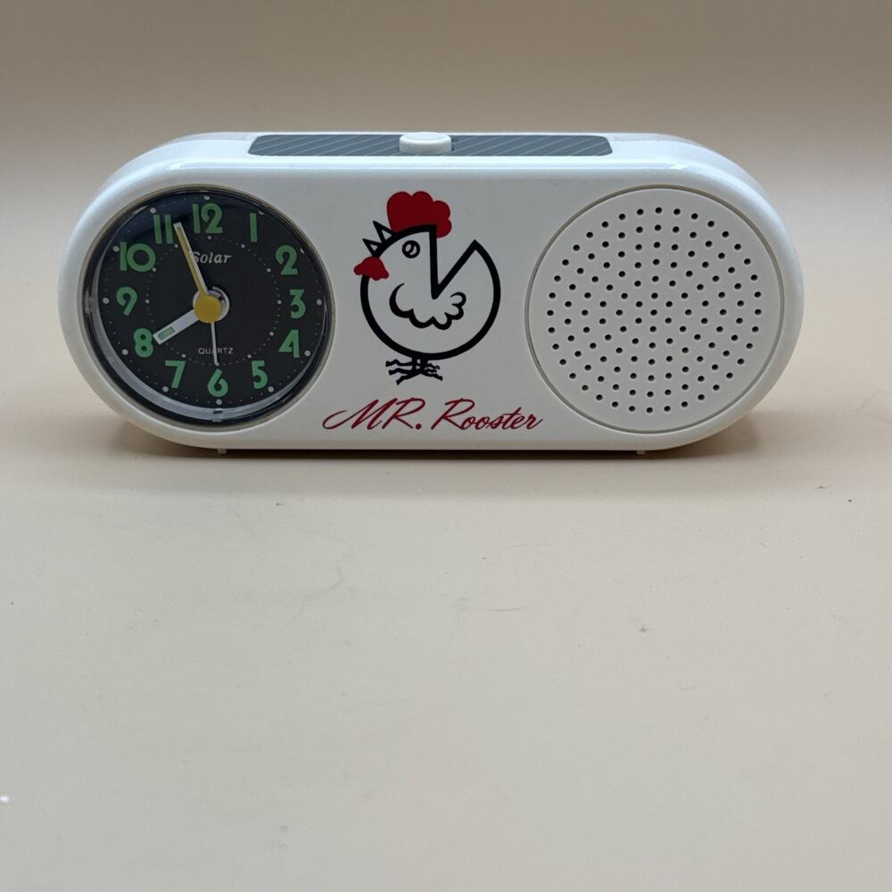 VTG MR. ROOSTER Battery Operated Crowing Alarm Clock Glow-In-The-Dark Works
